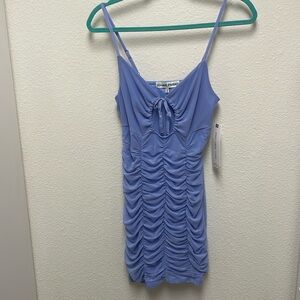 Almost Famous NWT Junior’s Large Periwinkle Blue Ruched Bodycon Dress
